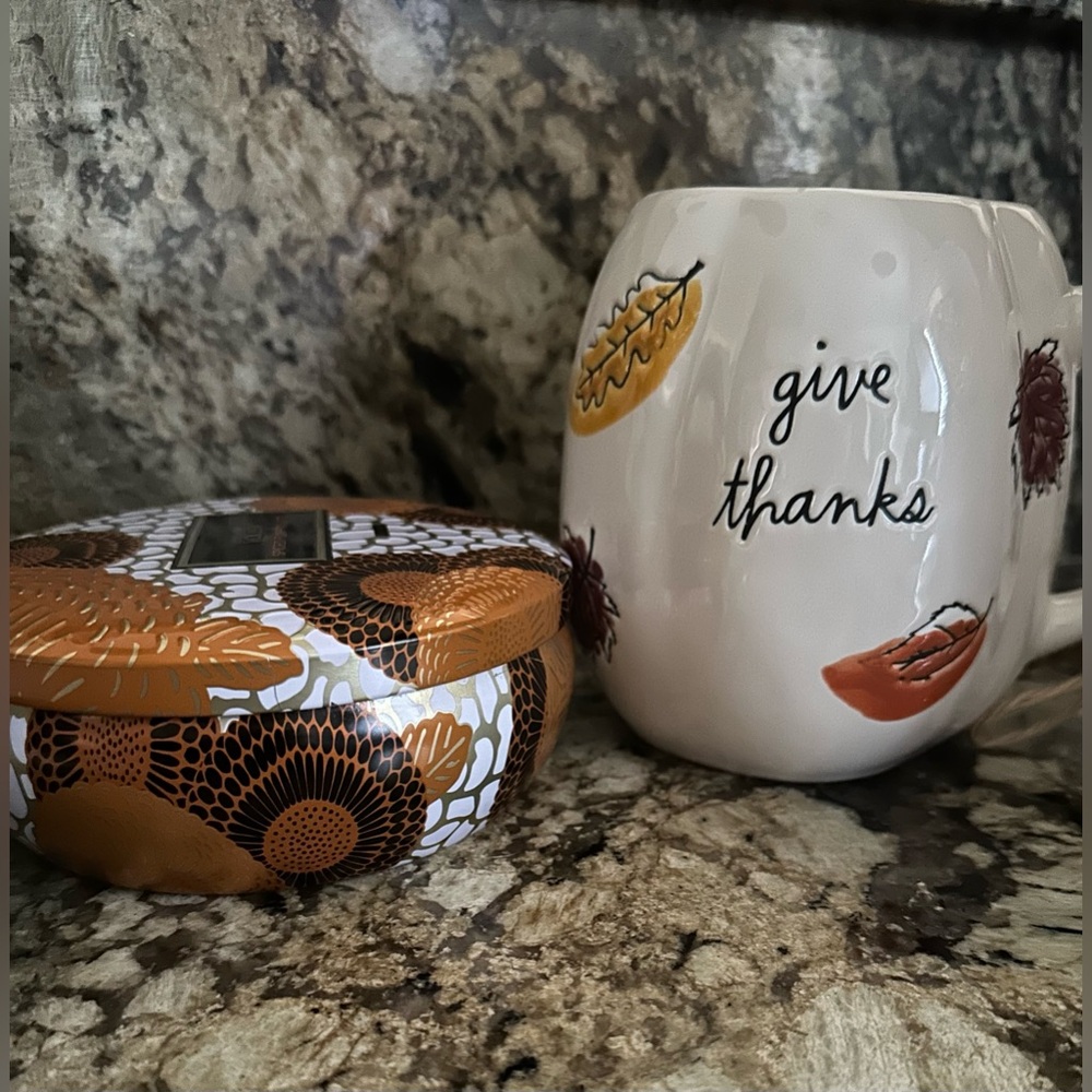 Voluspa Holiday Candle & Rae Dunn Fall mug